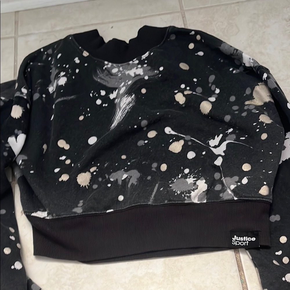 Justice girls Splatter Crewneck Sweater
